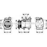 Компрессор кондиционера AVA QUALITY COOLING HYK264 Hyundai H1 Starex (A1) 1 Минивэн 2.5 TD 4WD 101 л.с. 2001 – 2004 W L6S7U N7V279N