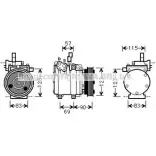 Компрессор кондиционера AVA QUALITY COOLING K4MSSY U HYK265 4045385174713 Hyundai Accent (X3) 1 1994 – 1999