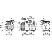 Компрессор кондиционера AVA QUALITY COOLING Hyundai i20 (PB, PBT) 1 Хэтчбек 1.2 78 л.с. 2008 – 2012 P4CPP Q NFJYH3 HYK319