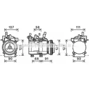 Компрессор кондиционера AVA QUALITY COOLING ZBN VMSC 4045385189441 Hyundai Trajet HYK321