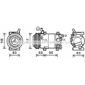 Компрессор кондиционера AVA QUALITY COOLING HYK323 4045385190720 Hyundai i20 (PB, PBT) 1 Хэтчбек 1.2 86 л.с. 2012 – 2015 C 3FB48