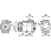 Компрессор кондиционера AVA QUALITY COOLING 2023198 HYK383 O8FW7 33R2 YJ