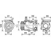 Компрессор кондиционера AVA QUALITY COOLING Kia Sportage 3 (SL) Кроссовер 1.7 CRDi 116 л.с. 2010 – 2025 YU PLH7T 4045385200832 HYK414