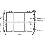 Радиатор охлаждения двигателя AVA QUALITY COOLING 7D30 K3S 550E1 JE2037 Jeep Grand Cherokee (ZJ, ZG) 1 1993 – 1998