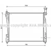 Радиатор охлаждения двигателя AVA QUALITY COOLING 2023380 X7MTOU N0K DH28 JE2054