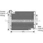 Радиатор кондиционера AVA QUALITY COOLING JE5004 AO 42WGK Jeep Cherokee (XJ) 2 Внедорожник 2.5 i 4x4 122 л.с. 1991 – 2001 4045385011667