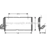 Радиатор кондиционера AVA QUALITY COOLING Jeep Cherokee (XJ) 2 Внедорожник 2.5 SE 118 л.с. 1996 – 1999 JE5028 R9AN7RM RX 2K2I