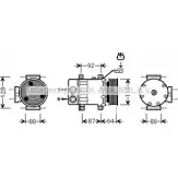 Компрессор кондиционера AVA QUALITY COOLING JEAK047 4045385180332 Jeep Wrangler (TJ) 2 Внедорожник 4.0 Rubicon 174 л.с. 2003 – 2007 UGF P8V