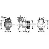 Компрессор кондиционера AVA QUALITY COOLING VZ4V9 CT 2023432 1XC9UOY JEK034