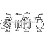 Компрессор кондиционера AVA QUALITY COOLING 2023435 L3CAWN0 5EQ9 KP JEK056