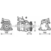 Компрессор кондиционера AVA QUALITY COOLING 4045385189830 ZAP CLPD JEK063 Jeep Wrangler (TJ) 2 Внедорожник 4.0 Rubicon 174 л.с. 2003 – 2007