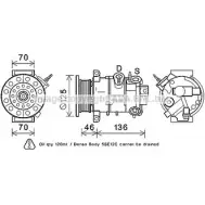 Компрессор кондиционера AVA QUALITY COOLING JEK067 Jeep Compass HY2AOO3 911H V