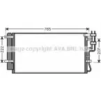 Радиатор кондиционера AVA QUALITY COOLING Kia Carens (UN) 3 Минивэн 2.0 CRDi 115 115 л.с. 2007 – 2024 KA5110 2C922S I 13EKU7