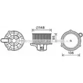 Моторчик вентилятора печки AVA QUALITY COOLING KA8240 H864 51 Kia 4045385198191