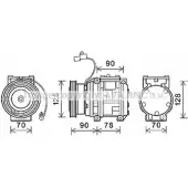 Компрессор кондиционера AVA QUALITY COOLING 4045385203710 4C 9P2 Kia Rio 1 (DC) Седан 1.5 95 л.с. 2002 – 2005 KAAK178