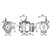 Компрессор кондиционера AVA QUALITY COOLING Kia Rio 2 (JB) Хэтчбек 1.6 CVVT 112 л.с. 2005 – 2025 NRM SP 4045385172528 KAK161