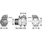 Компрессор кондиционера AVA QUALITY COOLING Kia Sorento (JC, BL) 1 Кроссовер 3.5 V6 4WD 194 л.с. 2002 – 2025 FH DP998 4045385173716 KAK173