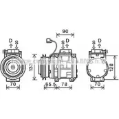 Компрессор кондиционера AVA QUALITY COOLING Kia Sportage 1 (NB) Кроссовер 2.0 i 16V 4WD 128 л.с. 1994 – 2003 KAK176 5R1R U XK4QZGK