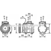 Компрессор кондиционера AVA QUALITY COOLING KAK178 6 CWM6N 2023862 VCHO21