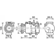 Компрессор кондиционера AVA QUALITY COOLING KAK218 I8GT ZE 4045385193288 Kia Sorento (XM) 2 2010 – 2014