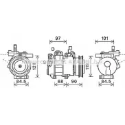 Компрессор кондиционера AVA QUALITY COOLING J 6Z55E1 Kia Cerato KAK261 4045385202225