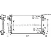 Радиатор охлаждения двигателя AVA QUALITY COOLING 930 BHKD MS2445 2024442 4045385104369