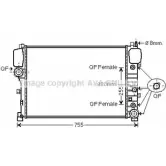 Радиатор охлаждения двигателя AVA QUALITY COOLING MS2447 4045385104383 I5NT M 2024444