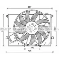 Вентилятор радиатора двигателя AVA QUALITY COOLING MS7581 Mercedes S-Class (W220) 2 Седан 4.0 S 400 CDI (220.028. 2228) 250 л.с. 2000 – 2005 41O5OH 8JVTE1 7