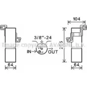 Осушитель кондиционера AVA QUALITY COOLING MSD598 4045385184989 8 1JP6E7 Mercedes S-Class (C216) 3 Купе