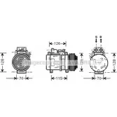 Компрессор кондиционера AVA QUALITY COOLING W1XP27 X MSK087 4045385036578 Mercedes Vario (512D) 1 Фургон 4.3 615 D. 616 D (6651. 6652. 6653) 152 л.с. 1998 – 2024