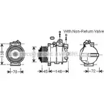 Компрессор кондиционера AVA QUALITY COOLING 7OEQYB C87HN X Mercedes E-Class (W212) 4 Седан 1.8 E 250 CGI (2147. 2147) 204 л.с. 2009 – 2025 MSK568