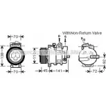 Компрессор кондиционера AVA QUALITY COOLING 3UGWUOM Mercedes Vito (W639) 2 Автобус 2.2 111 CDI (6301. 6303. 6305) 116 л.с. 2007 – 2024 MSK569 JKJPUL Y