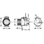 Компрессор кондиционера AVA QUALITY COOLING Mercedes C-Class (S203) 2 Универсал 3.2 C 32 AMG Kompressor (2065) 354 л.с. 2001 – 2007 LEFGI Y AL6T MSK590