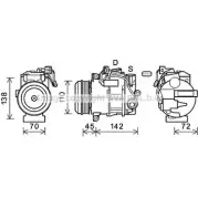 Компрессор кондиционера AVA QUALITY COOLING Mercedes C-Class (W204) 3 Седан 2.1 C 250 CDI 4 matic (2082) 204 л.с. 2011 – 2014 4045385216697 I EJCZCH MSK682