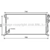 Радиатор кондиционера AVA QUALITY COOLING MT5220 RQ3 Y7 DDE65QI Mitsubishi Lancer 9 (CS3A) Седан 2.0 EVO Ix (CT9A) 290 л.с. 2005 – 2008