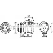 Компрессор кондиционера AVA QUALITY COOLING Mitsubishi Pajero 3 (V6, V7) Внедорожник 2д 3.2 DI D (V68W. V78W) 160 л.с. 2001 – 2006 MTK219 4045385167517 COCW HL