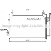 Радиатор кондиционера AVA QUALITY COOLING MZ5240 Q7 KYA RE822N Mazda CX-7 (ER) 1 Кроссовер 2.5 MZR 163 л.с. 2009 – 2013