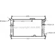 Радиатор охлаждения двигателя AVA QUALITY COOLING 4045385031764 OL2091 V 5IIMFP Opel Astra (F) 1 1991 – 1998