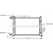 Радиатор охлаждения двигателя AVA QUALITY COOLING OL2221 I4XBBC LNIO3 DE Opel Vectra (B) 2 Универсал 1.7 TD (F35) 82 л.с. 1996 – 1997