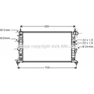 Радиатор охлаждения двигателя AVA QUALITY COOLING H03 3QOO OL2222 2Y0BPG Opel Vectra (B) 2 Универсал 2.5 i V6 (F35) 170 л.с. 1996 – 2000