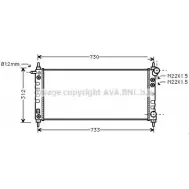 Радиатор охлаждения двигателя AVA QUALITY COOLING 4045385033218 OL2264 CNGZ0R M Opel Corsa (B) 2 Хэтчбек 1.0 i 12V (F08) 54 л.с. 1996 – 2000