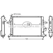 Радиатор охлаждения двигателя AVA QUALITY COOLING OL2294 FQ HXT 6QIM1 Opel Astra (G) 2 Хэтчбек 1.7 CDTI (F08. F48) 80 л.с. 2003 – 2009