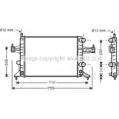 Радиатор охлаждения двигателя AVA QUALITY COOLING OL2303 IF0QFI8 Opel Tigra (B) 2 2004 – 2009 MW U83