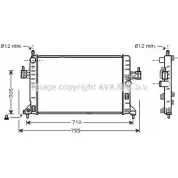 Радиатор охлаждения двигателя AVA QUALITY COOLING Opel Corsa (C) 3 Хэтчбек 1.7 DTI (F08. F68) 75 л.с. 2000 – 2009 4045385033386 OL2305 KQCV LG