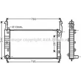 Радиатор охлаждения двигателя AVA QUALITY COOLING 2026009 MQHK 8 UOCN5H OL2432