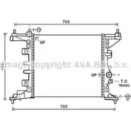 Радиатор охлаждения двигателя AVA QUALITY COOLING 4045385172559 OL2568 71Q WS 2026043