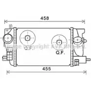 Интеркулер AVA QUALITY COOLING OL4593 RGTF 94J Opel Meriva (B) 2 Минивэн 1.3 CDTI (75) 75 л.с. 2010 – 2013 26H5BQ