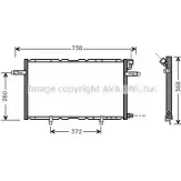 Радиатор кондиционера AVA QUALITY COOLING S6D09 O OL5297 208FT Opel Frontera (B) 2 Кроссовер 3.2 i (6B1VF) 205 л.с. 1998 – 2025