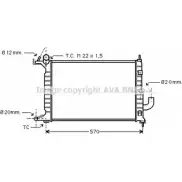 Радиатор охлаждения двигателя AVA QUALITY COOLING Opel Vectra (B) 2 Хэтчбек 1.7 TD (F68) 82 л.с. 1995 – 1998 UK6 MI4 4045385187515 OLA2221
