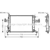 Радиатор охлаждения двигателя AVA QUALITY COOLING Opel Corsa (C) 3 Хэтчбек 1.4 (F08. F68) 90 л.с. 2000 – 2009 4045385100385 JE KFC5X OLA2304